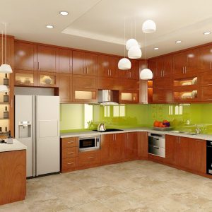 tủ bếp gỗ sồi nga