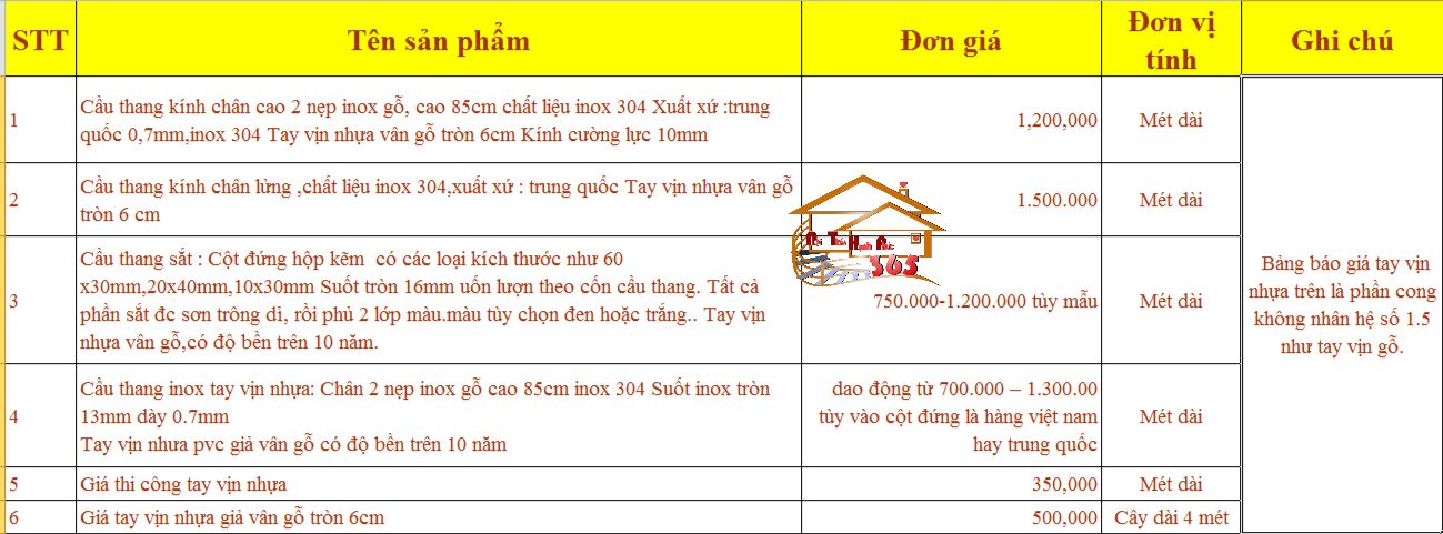 báo giá tay vịn nhựa